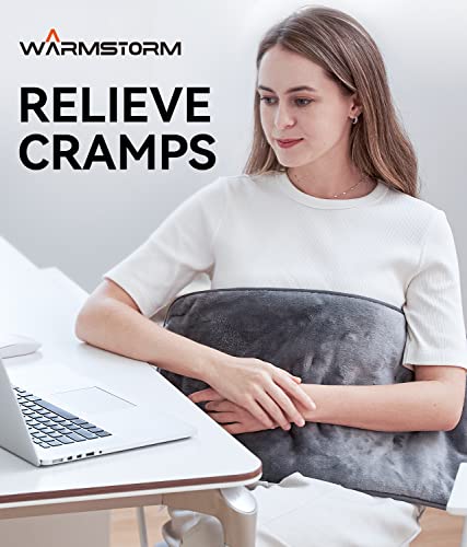 Warm Storm Heating Pad For Back Pain Relief,Double Flannel 12" X 24", Electric Heating Pads For Cramps With 4 Hours Auto Shut Off, 5 Heat Settings,Moist Dry Heat Options,Machine Washable #TOP4