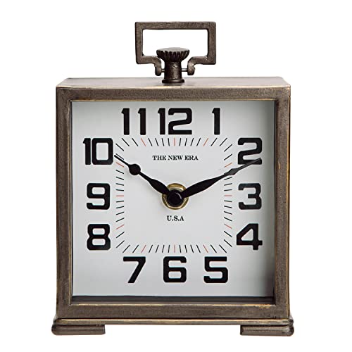 Opiniones y reviews de Nikky . 47 NIKKY HOME Reloj de mesa silencioso vintage que no hace tictac, funciona con pilas, decoración retro del hogar para sala de estar, repisa de escritorio, marrón antiguo