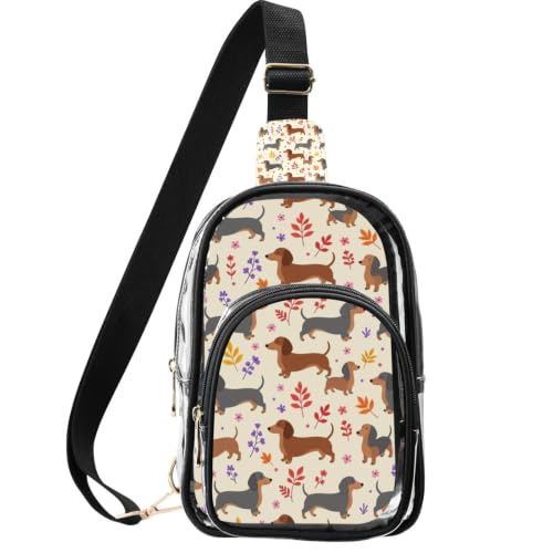 Mochila transparente linqin para diario con diseño de perro salchicha