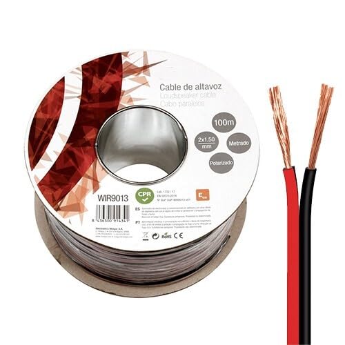 Câble haut-parleur tressé haute conductivité en bobine de 100 mètres et 2 x 1,5 mm