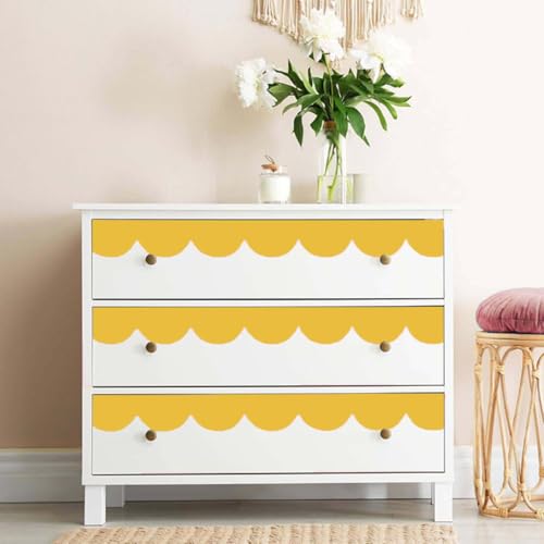 Vinilos decorativos borde ondulado amarillo 4 hojas miniatura 4