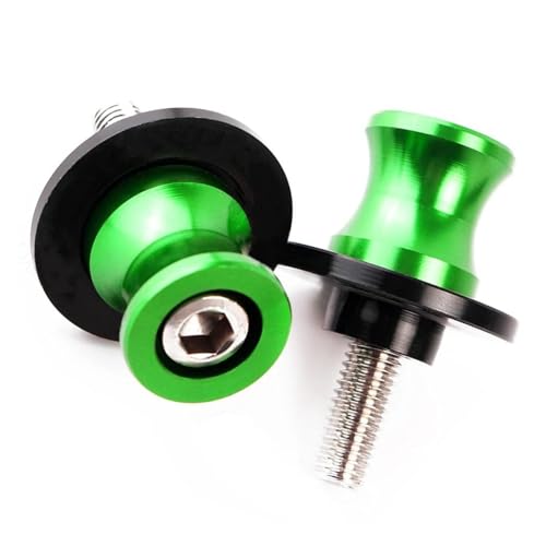 HRQCTIM Moto Chasis Protección Carretes Basculantes para Motocicleta 8MM Tornillos De Soporte Deslizante Deslizadores De Basculante para Kawasaki ZX10R ZX-10R ZX 10R 2011-2018 Swingarm Bobinas(Verde)