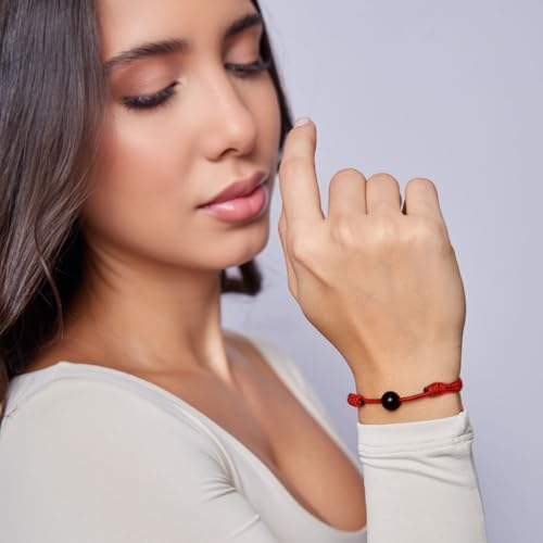 Luck Strings Black Tourmaline Red String Bracelet – Handmade Kabbalah Evil Eye Protection Amulet with Adjustable Cord | Unisex Spiritual Jewelry Gift for Men & Women4