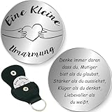 Münzdesign- Unser Taschen- Umarmungschip hat einen Durchmesser von 3 cm und ist so klein wie eine Münze. Hergestellt aus hochwertigem Edelstahl, rostet und verblasst es nicht. Es ist deutlich mit umarmenden Mustern und ermutigenden Worten eingraviert.