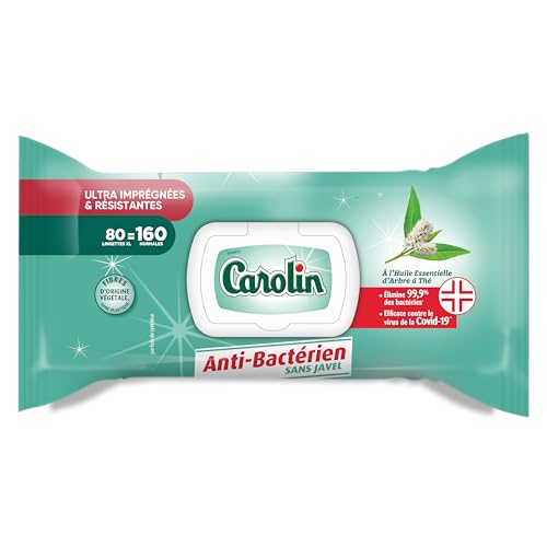Carolin lingettes r√©sistante anti bact√©rien sans javel x80 - vue 2