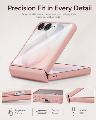 Image of STORMTAL for Samsung Galaxy Z Flip 8 Case, Hinge Protection, Built-in Screen Protector, Wireless Charging, Shockproof, Slim Rugged Phone Protective Case for Galaxy Z Flip 8 Pink