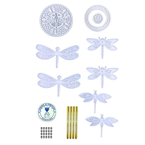 Gujugm Molde de carillón de Viento de libélula | Molde de Campanas de Viento de Silicona para Exteriores - Decoraciones artísticas de Bricolaje Muy adecuadas para Fiestas, cumpleaños, Regalos del día Cover