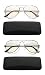 EYE ZOOM 2 Pack Blue Light Blocking Readers Aviator Style Anti Blue Ray and UV Reading glasses,Gold, Gunmetal,+1.50