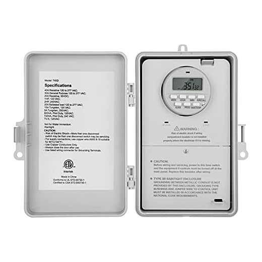 Suraielec Pool Timer, 7-Day Programmable Digital Box Timer Switch, 40 AMP, 2HP, 120, 240, 277 VAC, Outdoor Indoor Heavy Duty Pool Controller Timer Box for Pool Pump, Water Heater, Powerful Appliances