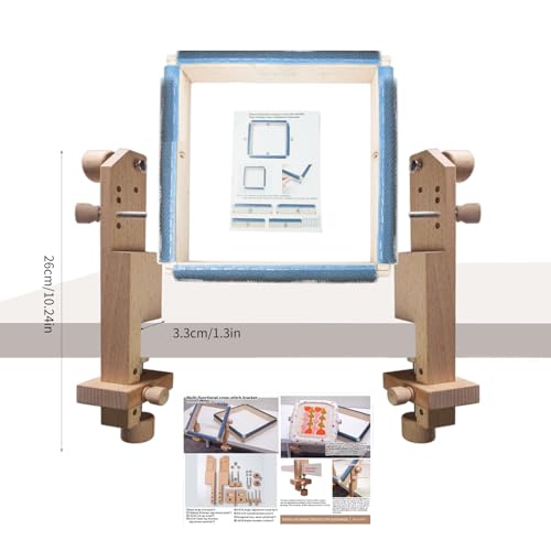 Support de cerceau de broderie en bois réglable pour table et bureau - 5