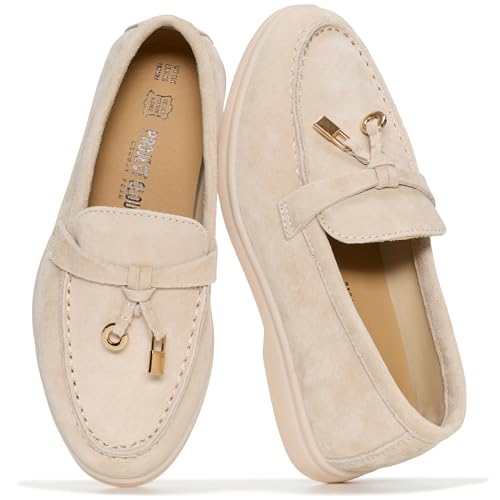 Project Cloud Girls Loafers 100% Genuine Leather Kids Shoes - Lightweight & Slip Resistant Girls Dress Shoes - Memory Foam Insole Girls Shoes Loafers (Little_IRIS LTSANDSDE 13)
