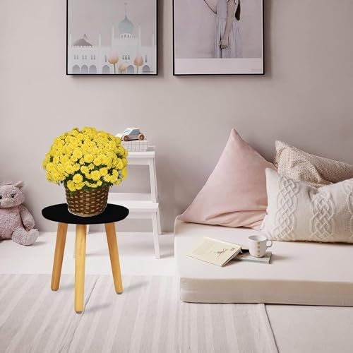 Image of WOOYNEX WOODEN Multifunctional Plant Stand - Modern Home Decor, Wood Planter Holder for Flower Pots, For Living Room Bedroom Balcony Indoor and Outdoor - Kids Stool-(Black)