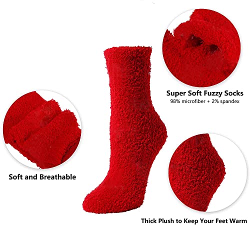 Image of 6 Pairs Women Fuzzy Socks Microfiber Warm Winter Sleep Fluffy Socks