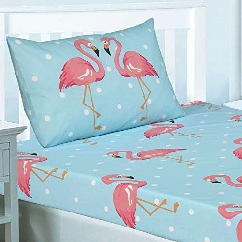 Price Right Home Fifi Flamingo Single Duvet Cover And Pillowcase Set & FiFi Flamingo Single Fitted Sheet And Pillowcase Set