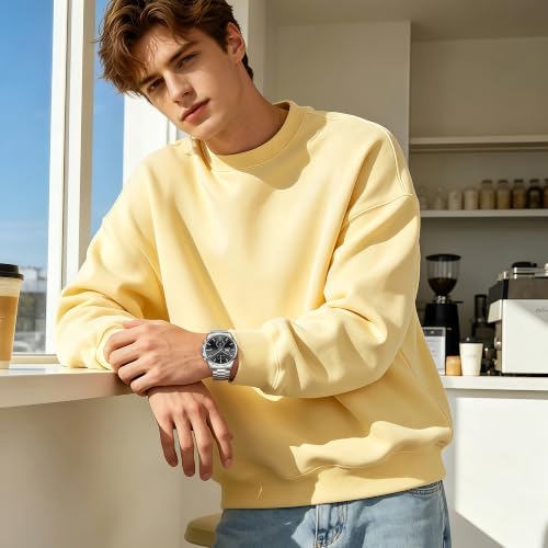 Image of OPK Mens Chronograph Watch Stainless Steel Strap Date Display Luminous Waterproof Business Wrist Watch