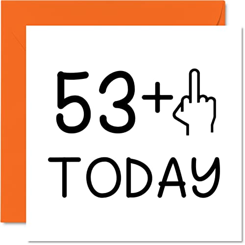 Tarjeta cumpleaños 54 años divertida mujer, dedo medio, tarjetas cumpleaños groseras hombres, tarjetas felicitación cumpleaños 145 mm x 145 mm, tarjetas broma mamá, papá, abuelo, abuela, tía tío