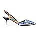 BURBERRY Women's Annice Tar Canvas Leather Checkered Heeled Pumps Shoes US 8 IT 38