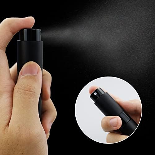 LAMXD 8ml Travel Perfume Atomiser Refillable, Mini Refillable Perfume Bottle Aftershave Spray Bottle, Upgraded Perfume Atomizer Perfume Pod and Refill Pump for Outdoor Traveling (Black)