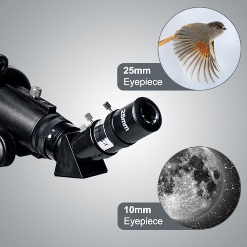 Image of Telescope 80mm Aperture 600mm with Fully Multi-Coated Optics - Professional-Grade Astronomy Tool for Beginners, Includes Wireless Control, Phone Adapter, Moon Filter & Bag，Black
