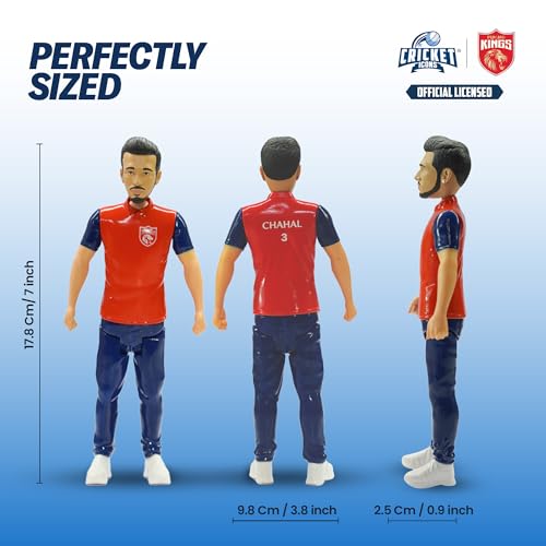 Image of Action Figure, IPL Edition 360 Rotatable Head, Cricket Player for Fans & Collectors (7 Inch Yuzi Chahal)