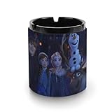 アナと雪の女王 灰皿 革製灰皿 丸い円筒形 アッシュトレイ 卓上 大容量 屋外 おしゃれ ステンレス おしゃれ 大容量 屋外 室内 防臭 車用 ブラック 洗いやすい インテリア コンパクト