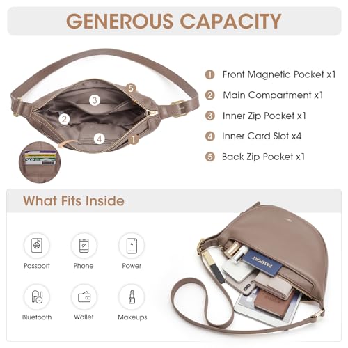 Image of Kattee Leather Crossbody Purses for Women, Small Sling Bag, Women's Shoulder Handbags with Adjustable Strap