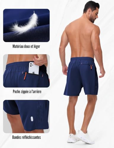 Short de sport homme respirant à séchage rapide avec poches zippées pour gym - 4