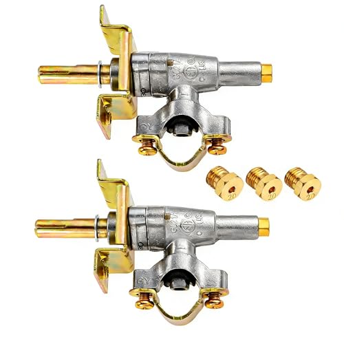 MCAMPAS Griddle Burner Valve For Blackstone 36 Grill 1554 Replacement Parts, 2-Pack with Natural Gas Conversion Nozzle for Models 1554 1565 1836 1866 1560 by MCAMPAS - Used condition - US$12.71
