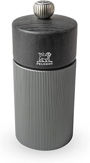 PEUGEOT - Tuz değirmeni Line 12 cm + taş tuzu - Klasik öğütme derecesi ayarı - Alüminyum ve PEFC mühürlü geri dönüştürülmüş ahşap - Karbon renkler