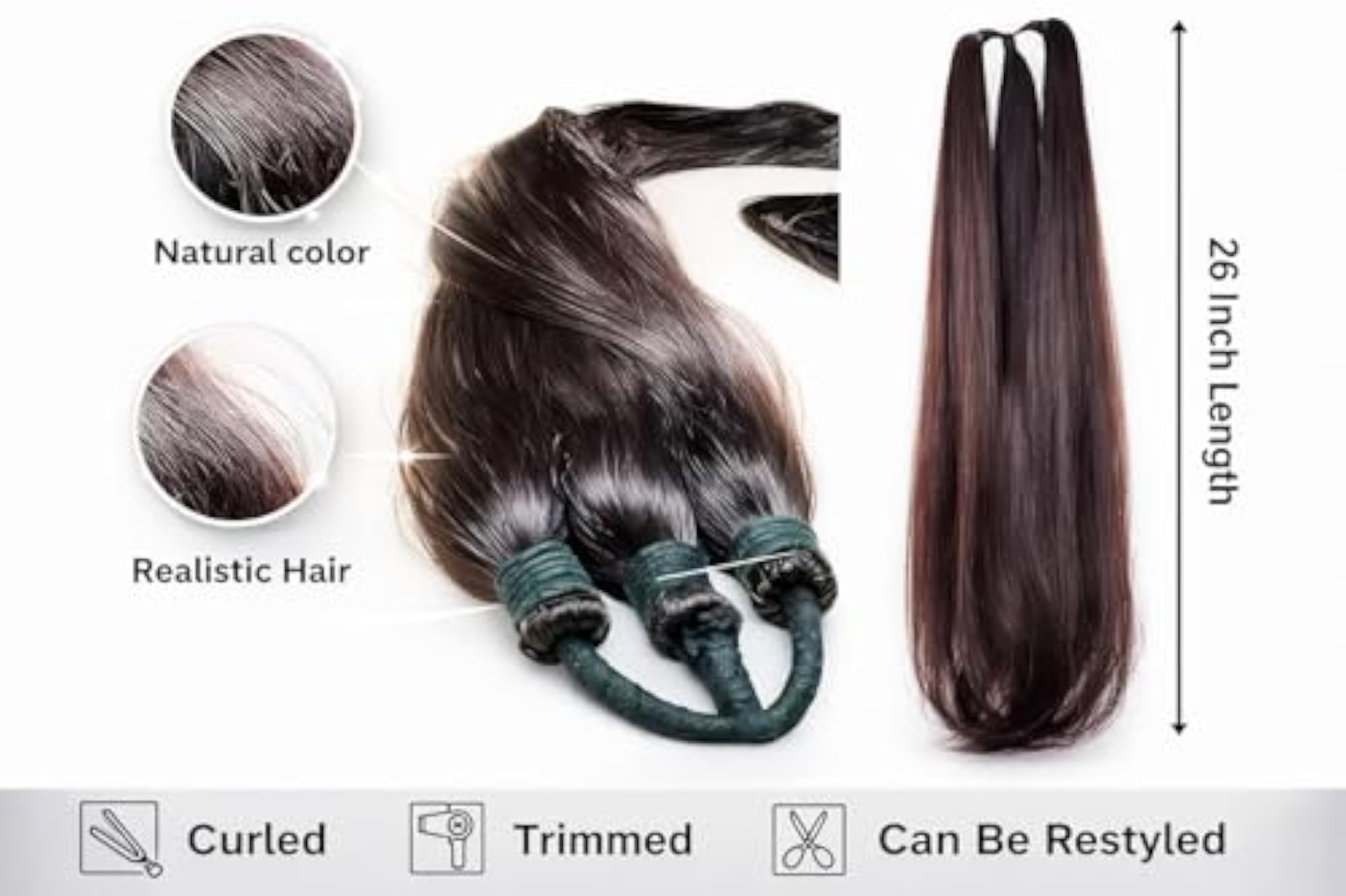 Fake Long Extensions Hair for Women & Girls