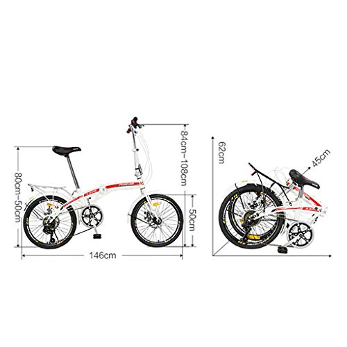 20-inch vouwfiets - studentenvouwfiets voor heren en dames Vouwfiets/fiets met variabele snelheid/fiets met 7… - Afbeelding 7