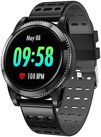 GOKOO Smart Watch for Men Women with Heart Rate Blood Pressure Sleep Monitor IP67 Waterproof Activity Tracker Notification Camera Music Control Black