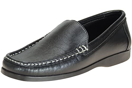 Calzados Romero 1029 Mocasín Kiowa Llana de Piel Flor para Mujer Piso de Goma Antideslizante y Cosido Zapato Oficina Forro Textil Negro Talla 36 Calzados Romero 1029 Mocasín Kiowa Llana de Piel Flor para Mujer Piso de Goma Antideslizante y Cosido Zapato Oficina Forro Textil Negro Talla 36
