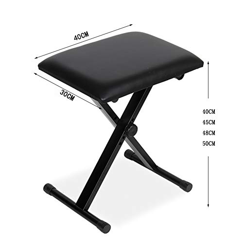 Weiyv-Barstools,Bar Chair Simple Foldable Piano Bench Electric Piano Stool Chair Guzheng Stool Erhu Stool Piano Stool Guitar Stool (Color : Four Gears 40Cm, Size : A) #TOP1