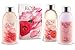 Heart Pink Rose Spa Bath and Body Gift Basket for Women with Shower Gel, Bubble Bath and Body lotion and Bath Salt Bath Gift Set – Mother's Day Gift for Mom