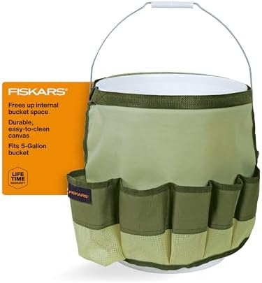 Fiskars Garden Tool Bucket Caddy 5 Gal, (Bucket and Tools Not Included)