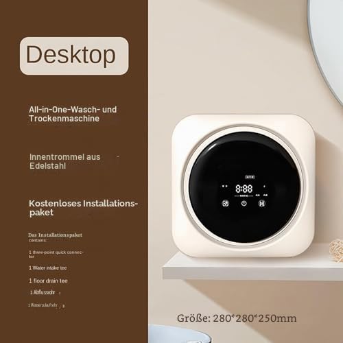 An der Wand montierte Mini-Waschmaschine und Trockner, kompakte Trommelwaschmaschine und Schleuder für kleine Räume