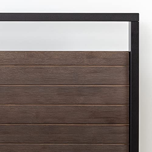 Zinus Suzanne 37 Inch Bamboo And Metal Platform Bed Frame, Solid Steel Construction, No Box Spring Needed, Wood Slat Support, Easy Assembly, Grey Wash, King #TOP6
