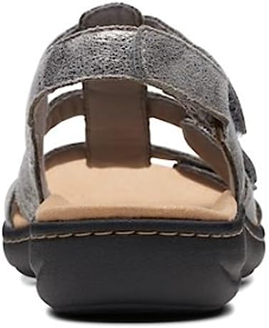 Clarks Women's Laurieann Vine Flat Sandal, Pewter Metallic Textile, 11 Narrow | Image 5