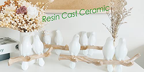 Haaklux Bird Hat Hook,Wall Hanger Decor Hooks,Mounted Resin Cast Ceramic,Tree Branch With Unique Hanging White Dove For Coat Towel Key Clothes In Bathroom Kitchen Bedroom Living Room(3 Birds) #TOP3