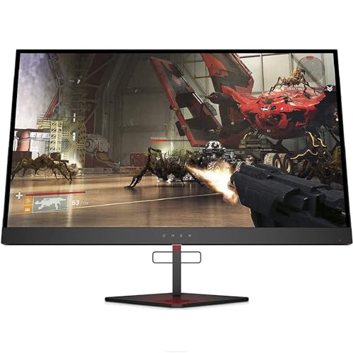 HP OMEN X 27 Monitor, Schermo 27' QHD 2560 x 1440 TN, Tecnologia AMD FreeSync 2 HDR, Tempo Risposta 1 ms Overdrive, Frequenza 240 Hz, Regolabile Inclinazione e Altezza, Nero