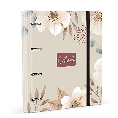 Casterli 83026 - Carpe Bloc 4 anneaux prédécoupés, collection RADIATE POSITIVITY, Couverture doublée mate, dimensions 320 x 275 x 40 mm, couleurs assorties, anneaux de 40 mm (Come True) Cover