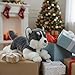 HOKESS Siberian Husky Stuffed Animal Dog Plush-Soft Handmade Lying Dog Plush Toy Puppy-Present Gift for Boys and Girls,16 Inch