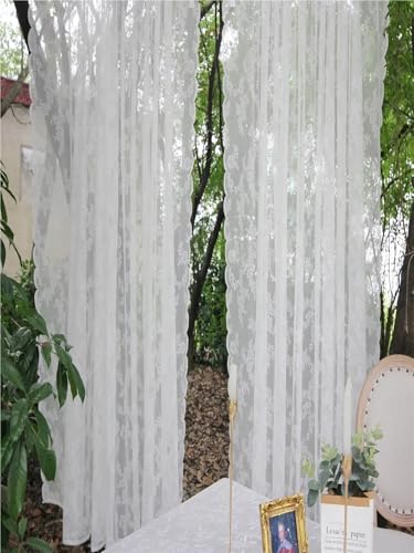 Rideaux dentelle rideau de dentelle d'extérieur transparent à fleurs