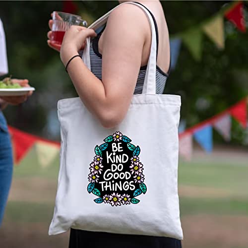 Image of Medium Canvas Tote Bag for Women with Zip, Stylish Polyster Cotton Handbags College Grocery Handbags PK-8514 L X H 38 X 43 Cms