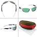 Siren Mens Polarized Unbreakable Sunglasses - Mirror Green Lens on White Blue Frame