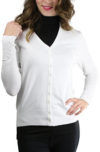 Image of ToBeInStyle Women's Long Sleeve Button Down V-Neck Cardigan
