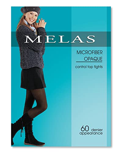 Melas Womens Opaque Control Top 60 Denier Tights - At-636 - Natural, L/Xl #TOP2