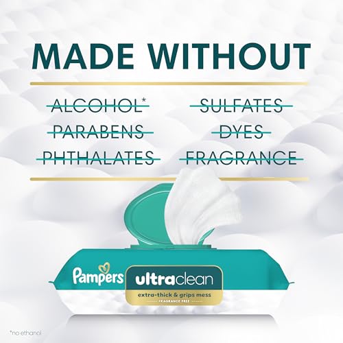 Pampers Ultraclean Baby Wipes (Previously 'Free & Gentle'), 99% Water, Hypoallergenic, Unscented, 100% Plant Based, Plastic-Free, 936 Wipes Total (12X Flip-Top Packs) - image 8