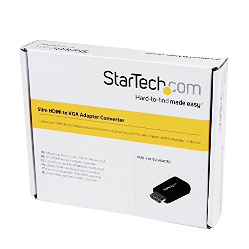 Startech.com Compact Hdmi To Vga Adapter Converter – Power Free Hdmi Laptop To Vga Monitor / Projector Converter Box - 1920X1200 (Hd2Vgamicro), Black #TOP3